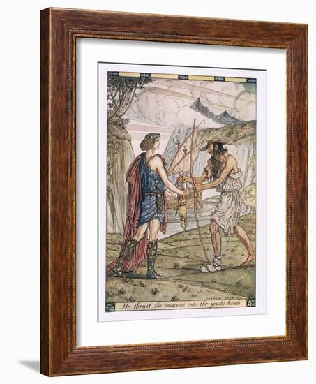 He Thrust the Weapons into the Youth's Hand-Herbert Cole-Framed Giclee Print