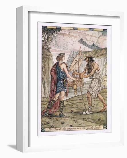 He Thrust the Weapons into the Youth's Hand-Herbert Cole-Framed Giclee Print