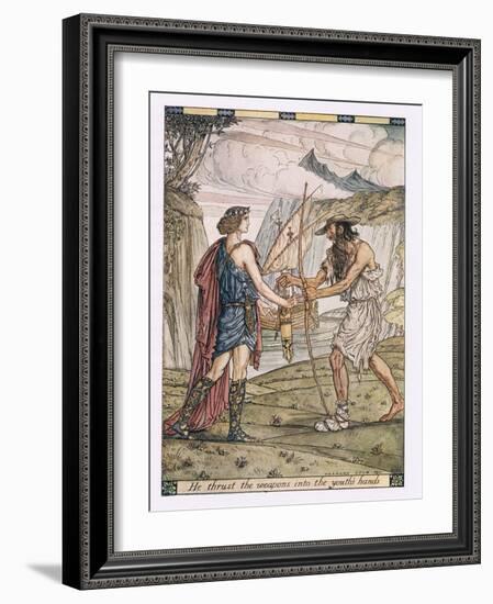 He Thrust the Weapons into the Youth's Hand-Herbert Cole-Framed Giclee Print