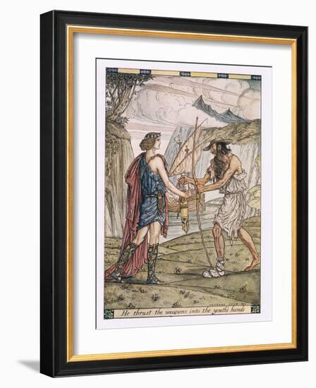 He Thrust the Weapons into the Youth's Hand-Herbert Cole-Framed Giclee Print