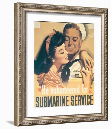 He Volunteered For Submarine Service-Jon Whitcomb-Framed Art Print