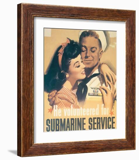 He Volunteered For Submarine Service-Jon Whitcomb-Framed Art Print