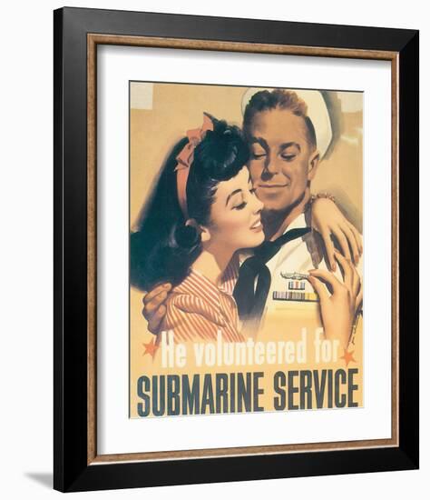 He Volunteered For Submarine Service-Jon Whitcomb-Framed Art Print