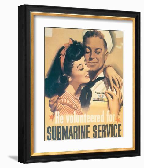 He Volunteered For Submarine Service-Jon Whitcomb-Framed Art Print