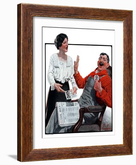 "He Won't Win!,"October 25, 1924-J.F. Kernan-Framed Giclee Print