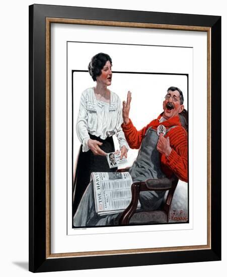 "He Won't Win!,"October 25, 1924-J.F. Kernan-Framed Giclee Print