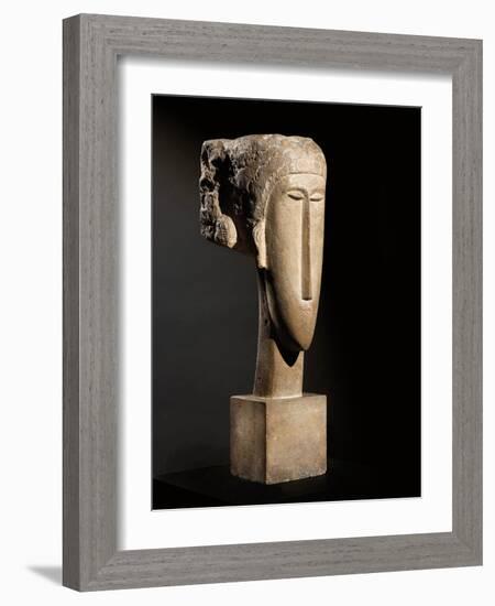 Head, 1910-12-Amedeo Modigliani-Framed Giclee Print