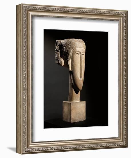 Head, 1910-12-Amedeo Modigliani-Framed Giclee Print