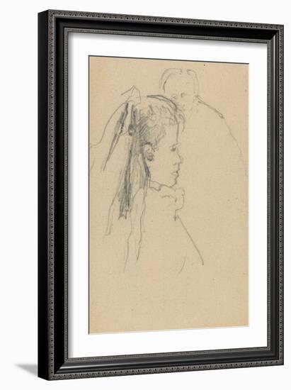 Head and Bust of a Girl in Profile to Right, Head of a Man, Full Front, Behind-Walter Richard Sickert-Framed Giclee Print