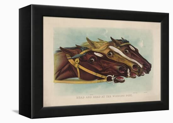 Head and Head at the Winning Post-Currier & Ives-Framed Premier Image Canvas