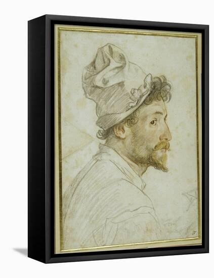 Head and Shoulders of a Bearded Man Wearing a Cap-Federico Zuccaro-Framed Premier Image Canvas