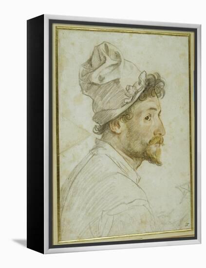 Head and Shoulders of a Bearded Man Wearing a Cap-Federico Zuccaro-Framed Premier Image Canvas