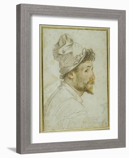 Head and Shoulders of a Bearded Man Wearing a Cap-Federico Zuccaro-Framed Giclee Print