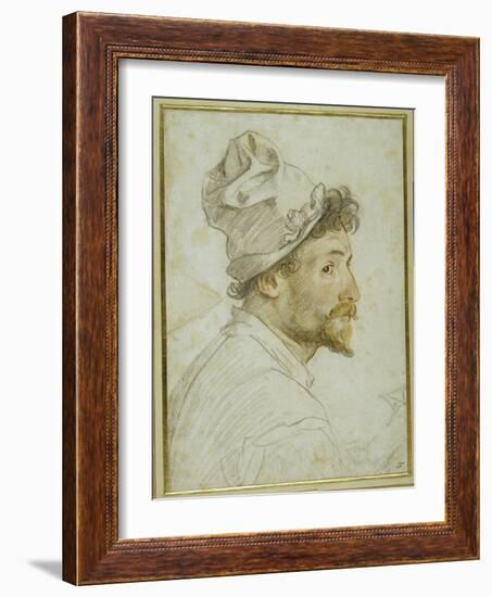 Head and Shoulders of a Bearded Man Wearing a Cap-Federico Zuccaro-Framed Giclee Print