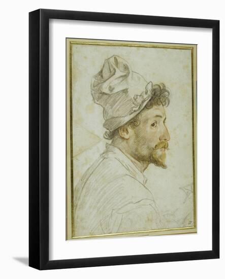 Head and Shoulders of a Bearded Man Wearing a Cap-Federico Zuccaro-Framed Giclee Print