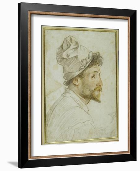 Head and Shoulders of a Bearded Man Wearing a Cap-Federico Zuccaro-Framed Giclee Print