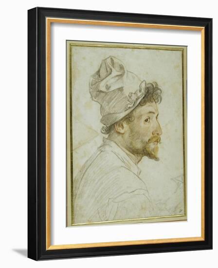 Head and Shoulders of a Bearded Man Wearing a Cap-Federico Zuccaro-Framed Giclee Print