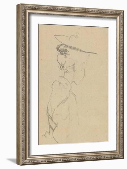 Head and Shoulders of a Woman in a Hat, in Lost Profile, to Right-Walter Richard Sickert-Framed Giclee Print