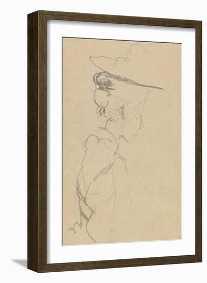 Head and Shoulders of a Woman in a Hat, in Lost Profile, to Right-Walter Richard Sickert-Framed Giclee Print