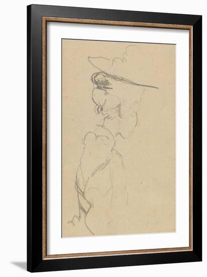 Head and Shoulders of a Woman in a Hat, in Lost Profile, to Right-Walter Richard Sickert-Framed Giclee Print