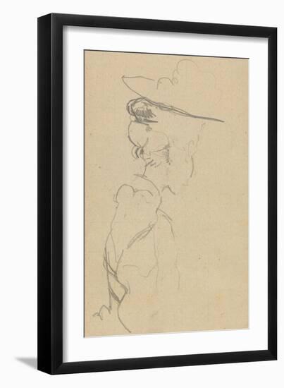 Head and Shoulders of a Woman in a Hat, in Lost Profile, to Right-Walter Richard Sickert-Framed Giclee Print