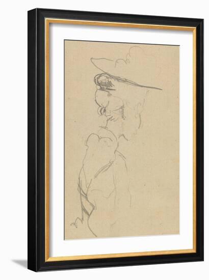 Head and Shoulders of a Woman in a Hat, in Lost Profile, to Right-Walter Richard Sickert-Framed Giclee Print