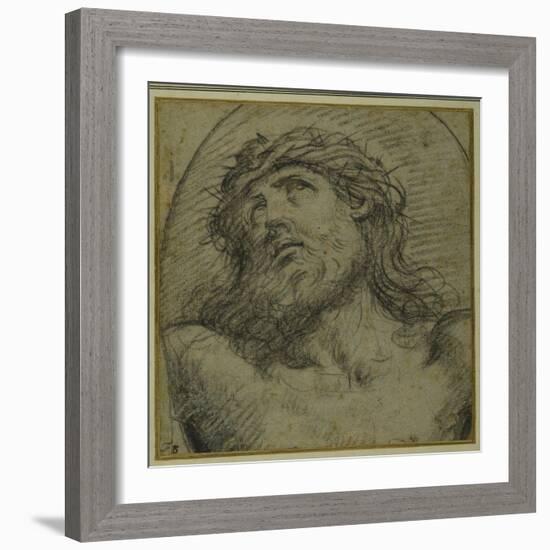 Head and Shoulders of the Living Christ Crucified-Guido Reni-Framed Giclee Print