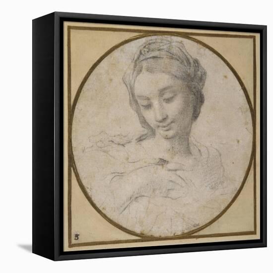 Head and Shoulders of the Virgin-Carlo Cignani-Framed Premier Image Canvas