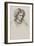 Head and Shoulders Portrait Sketch of Woman with Eyes Downcast, 19Th Century (Pen, Ink)-John Brett-Framed Giclee Print