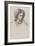 Head and Shoulders Portrait Sketch of Woman with Eyes Downcast, 19Th Century (Pen, Ink)-John Brett-Framed Giclee Print