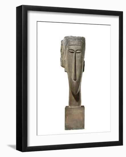 Head, C.1910-12 (Limestone)-Amedeo Modigliani-Framed Giclee Print