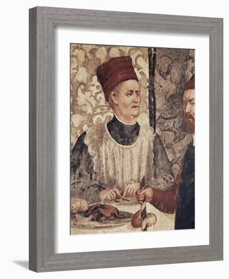 Head Chef of Malpaga Castle or Food Taster, Detail from Fresco Attributed to Marcello Fogolino-null-Framed Giclee Print