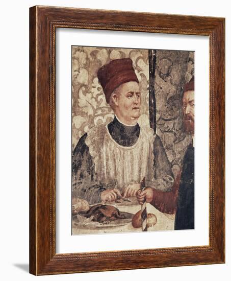 Head Chef of Malpaga Castle or Food Taster, Detail from Fresco Attributed to Marcello Fogolino-null-Framed Giclee Print