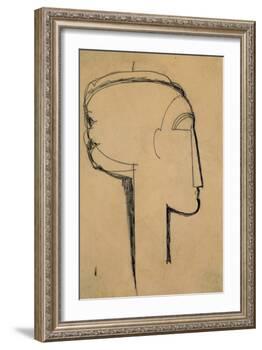 Head in Profile-Amedeo Modigliani-Framed Giclee Print