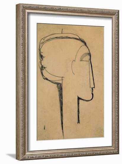 Head in Profile-Amedeo Modigliani-Framed Giclee Print