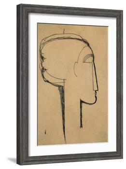 Head in Profile-Amedeo Modigliani-Framed Giclee Print