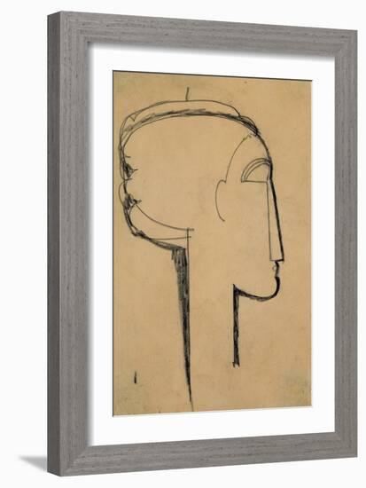 Head in Profile-Amedeo Modigliani-Framed Giclee Print