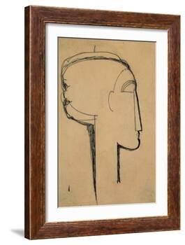 Head in Profile-Amedeo Modigliani-Framed Giclee Print