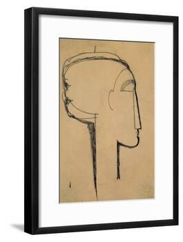 Head in Profile-Amedeo Modigliani-Framed Giclee Print