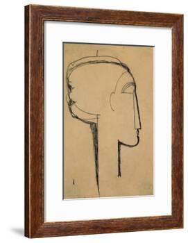 Head in Profile-Amedeo Modigliani-Framed Giclee Print