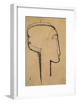 Head in Profile-Amedeo Modigliani-Framed Giclee Print