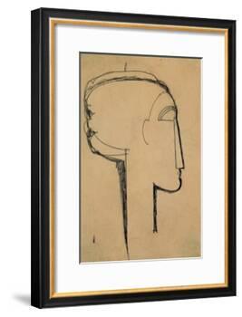 Head in Profile-Amedeo Modigliani-Framed Giclee Print