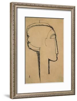 Head in Profile-Amedeo Modigliani-Framed Giclee Print