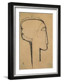 Head in Profile-Amedeo Modigliani-Framed Giclee Print