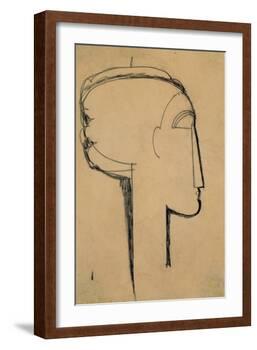 Head in Profile-Amedeo Modigliani-Framed Giclee Print
