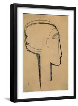 Head in Profile-Amedeo Modigliani-Framed Giclee Print