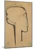 Head in Profile-Amedeo Modigliani-Mounted Giclee Print