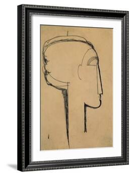 Head in Profile-Amedeo Modigliani-Framed Giclee Print