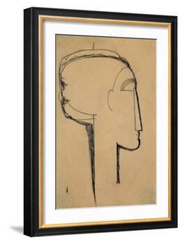 Head in Profile-Amedeo Modigliani-Framed Giclee Print