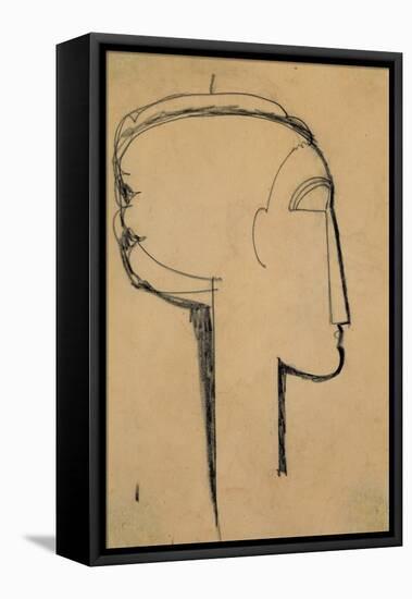 Head in Profile-Amedeo Modigliani-Framed Premier Image Canvas